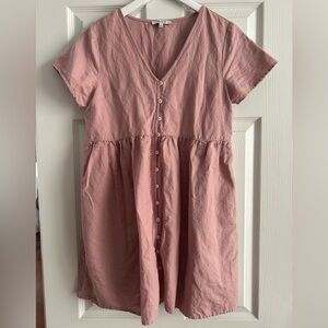 Madewell Dusty Pink Button-Down Dress